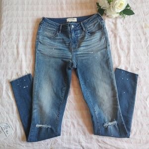 PacSun distressed paint skinny jeans